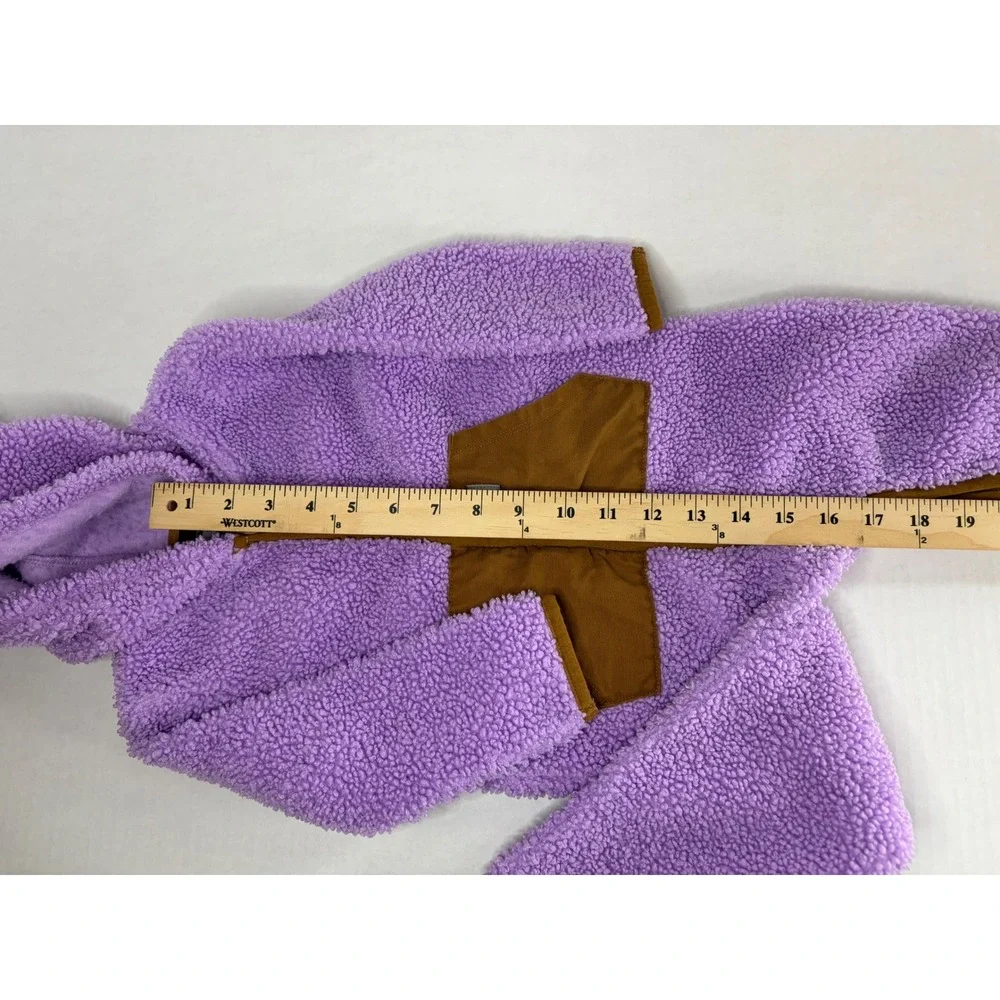Carhartt Baby Girls Purple Sherpa Fleece Hooded Coverall Jumpsuit 18M Zip